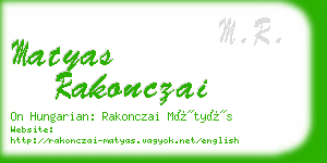 matyas rakonczai business card